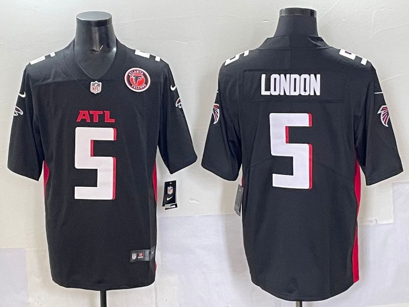 Men 2025 Atlanta Falcons #5 London Black Nike Limited NFL Jersey style 002